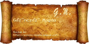 Göncző Magda névjegykártya